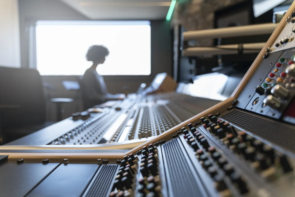 Music production mixing desk